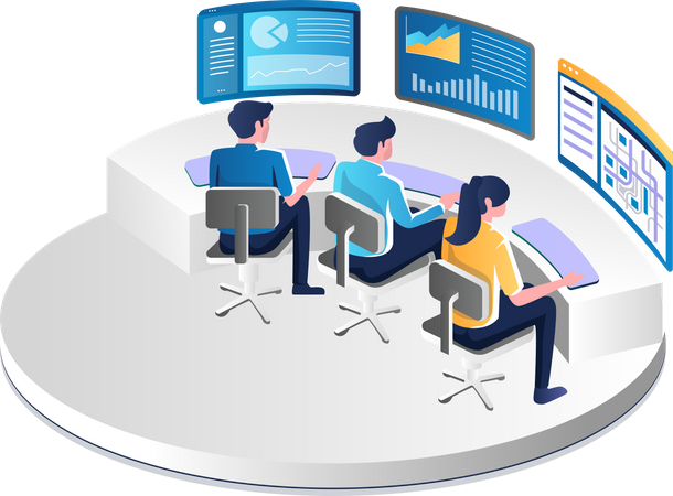 Remote Data Analysis Teams Icon